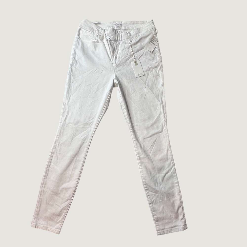Good American Jeans Womens 10 White Skinny Denim GLCOWB046T High Rise Stretch